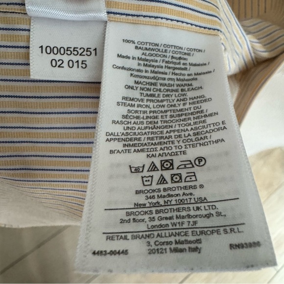 Brooks Brothers The Original Polo Shirt Regular Fit Stripped Non Iron Sz Large - Picture 12 of 17